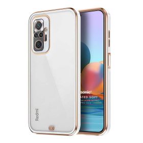 Microsonic Xiaomi Redmi Note 10 Pro Max Laser Plated Soft Beyaz Cep Telefonu Kılıfı