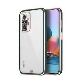 Microsonic Xiaomi Redmi Note 10 Pro Max Laser Plated Soft Koyu Yeşil Cep Telefonu Kılıfı