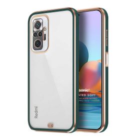 Microsonic Xiaomi Redmi Note 10 Pro Max Laser Plated Soft Koyu Yeşil Cep Telefonu Kılıfı