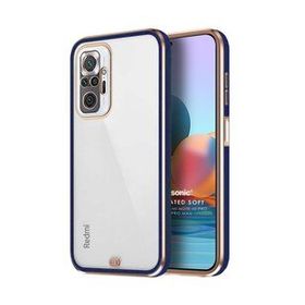 Microsonic Xiaomi Redmi Note 10 Pro Max Laser Plated Soft Lacivert Cep Telefonu Kılıfı