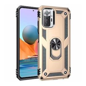 Microsonic Xiaomi Redmi Note 10 Pro Max Military Ring Holder Gold Cep Telefonu Kılıfı