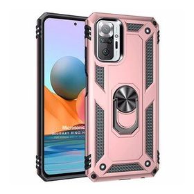 Microsonic Xiaomi Redmi Note 10 Pro Max Military Ring Holder Rose Gold Cep Telefonu Kılıfı