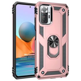 Microsonic Xiaomi Redmi Note 10 Pro Max Military Ring Holder Rose Gold Cep Telefonu Kılıfı