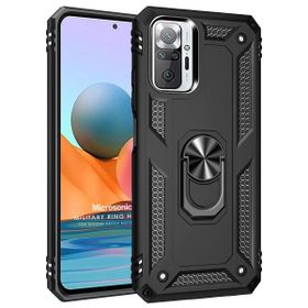 Microsonic Xiaomi Redmi Note 10 Pro Max Military Ring Holder Siyah Kılıf