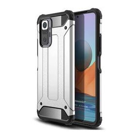 Microsonic Xiaomi Redmi Note 10 Pro Max Rugged Armor Gümüş Cep Telefonu Kılıfı