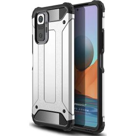 Microsonic Xiaomi Redmi Note 10 Pro Max Rugged Armor Gümüş Cep Telefonu Kılıfı