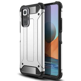 Microsonic Xiaomi Redmi Note 10 Pro Max Rugged Armor Gümüş Cep Telefonu Kılıfı