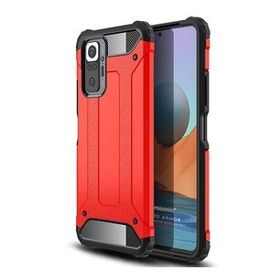 Microsonic Xiaomi Redmi Note 10 Pro Max Rugged Armor Kırmızı Cep Telefonu Kılıfı