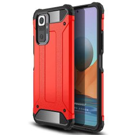 Microsonic Xiaomi Redmi Note 10 Pro Max Rugged Armor Kırmızı Cep Telefonu Kılıfı