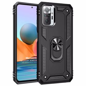 Microsonic Xiaomi Redmi Note 10 Pro Military Ring Holder Siyah Kılıf