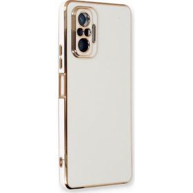 Microsonic Xiaomi Redmi Note 10 Pro Olive Plated Beyaz Cep Telefonu Kılıfı