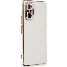 Microsonic Xiaomi Redmi Note 10 Pro Olive Plated Beyaz Cep Telefonu Kılıfı