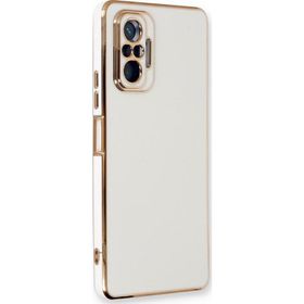 Microsonic Xiaomi Redmi Note 10 Pro Olive Plated Beyaz Cep Telefonu Kılıfı