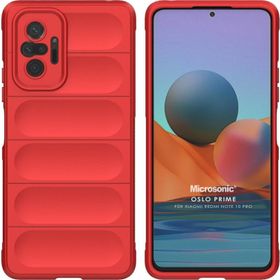 Microsonic Xiaomi Redmi Note 10 Pro Oslo Prime Kırmızı Cep Telefonu Kılıfı