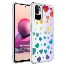 Microsonic Xiaomi Redmi Note 10S Braille Feel Desenli Heart Cep Telefonu Kılıfı