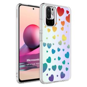 Microsonic Xiaomi Redmi Note 10S Braille Feel Desenli Heart Cep Telefonu Kılıfı