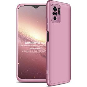Microsonic Xiaomi Redmi Note 10S Double Dip 360 Protective Rose Gold Cep Telefonu Kılıfı