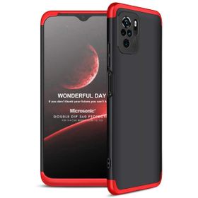Microsonic Xiaomi Redmi Note 10S Double Dip 360 Protective Siyah Kırmızı Kılıf