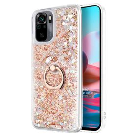 Microsonic Xiaomi Redmi Note 10S Glitter Liquid Holder Gold Kılıf