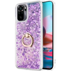 Microsonic Xiaomi Redmi Note 10S Glitter Liquid Holder Mor Kılıf