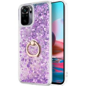 Microsonic Xiaomi Redmi Note 10S Glitter Liquid Holder Mor Kılıf