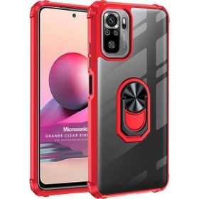Microsonic Xiaomi Redmi Note 10S Grande Clear Ring Holder Kırmızı Kılıf
