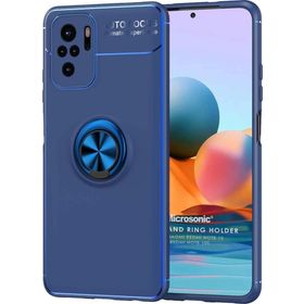 Microsonic Xiaomi Redmi Note 10S Kickstand Ring Holder Lacivert Kılıf