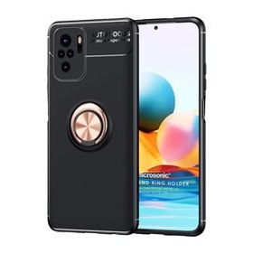 Microsonic Xiaomi Redmi Note 10S Kickstand Ring Holder Siyah Kılıf
