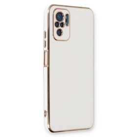 Microsonic Xiaomi Redmi Note 10S Olive Plated Beyaz Cep Telefonu Kılıfı