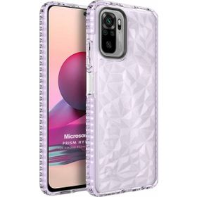 Microsonic Xiaomi Redmi Note 10S Prism Hybrid Mor Cep Telefonu Kılıfı