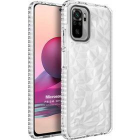 Microsonic Xiaomi Redmi Note 10S Prism Hybrid Şeffaf Cep Telefonu Kılıfı