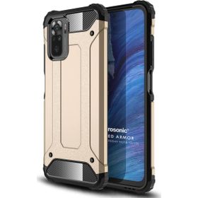 Microsonic Xiaomi Redmi Note 10S Rugged Armor Gold Cep Telefonu Kılıfı