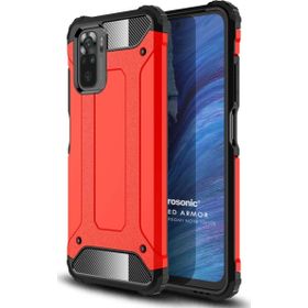 Microsonic Xiaomi Redmi Note 10S Rugged Armor Kırmızı Cep Telefonu Kılıfı