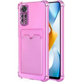 Microsonic Xiaomi Redmi Note 11 Card Slot Shock Pembe Cep Telefonu Kılıfı