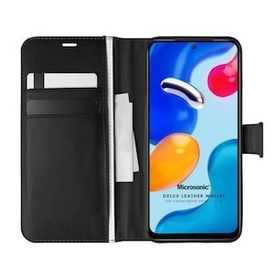 Microsonic Xiaomi Redmi Note 11 Delux Leather Wallet Siyah Cep Telefonu Kılıfı