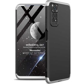 Microsonic Xiaomi Redmi Note 11 Double Dip 360 Protective Siyah Gri Cep Telefonu Kılıfı