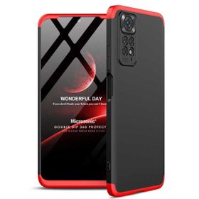 Microsonic Xiaomi Redmi Note 11 Double Dip 360 Protective Siyah Kırmızı Cep Telefonu Kılıfı