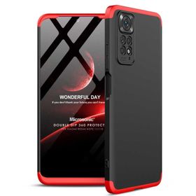 Microsonic Xiaomi Redmi Note 11 Double Dip 360 Protective Siyah Kırmızı Cep Telefonu Kılıfı