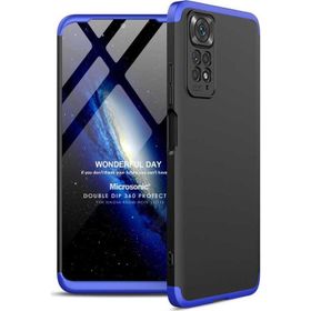 Microsonic Xiaomi Redmi Note 11 Double Dip 360 Protective Siyah Mavi Cep Telefonu Kılıfı