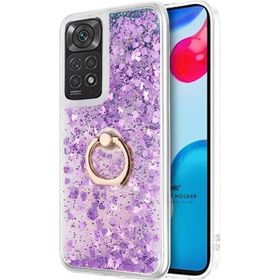 Microsonic Xiaomi Redmi Note 11 Glitter Liquid Holder Mor Cep Telefonu Kılıfı