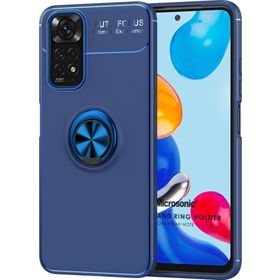 Microsonic Xiaomi Redmi Note 11 Kickstand Ring Holder Lacivert Cep Telefonu Kılıfı