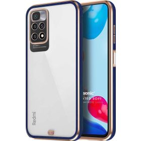 Microsonic Xiaomi Redmi Note 11 Laser Plated Soft Lacivert Cep Telefonu Kılıfı