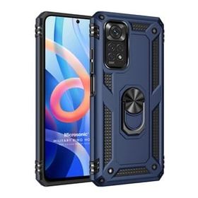 Microsonic Xiaomi Redmi Note 11 Military Ring Holder Lacivert Cep Telefonu Kılıfı