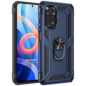 Microsonic Xiaomi Redmi Note 11 Military Ring Holder Lacivert Cep Telefonu Kılıfı