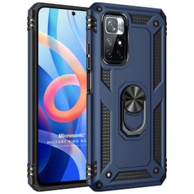 Microsonic Xiaomi Redmi Note 11 Military Ring Holder Lacivert Cep Telefonu Kılıfı
