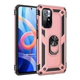 Microsonic Xiaomi Redmi Note 11 Military Ring Holder Rose Gold Cep Telefonu Kılıfı