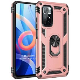 Microsonic Xiaomi Redmi Note 11 Military Ring Holder Rose Gold Cep Telefonu Kılıfı