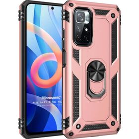 Microsonic Xiaomi Redmi Note 11 Military Ring Holder Rose Gold Cep Telefonu Kılıfı