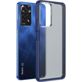 Microsonic Xiaomi Redmi Note 11 Pro 5G Frosted Frame Lacivert Cep Telefonu Kılıfı