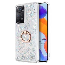Microsonic Xiaomi Redmi Note 11 Pro 5G Glitter Liquid Holder Gümüş Cep Telefonu Kılıfı